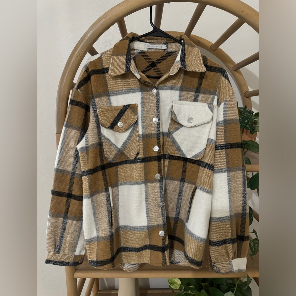 Plaid button down jacket
